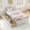 Wooden Twin Captain Bed with Storage Drawers and Daybed Function